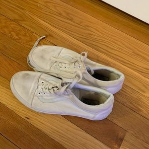 All white old school vans